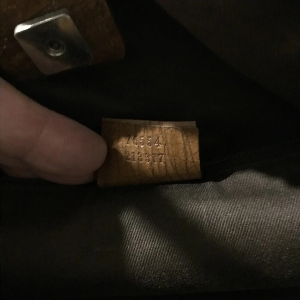 Vintage Authentic GG Pattern Leather Trim Large Gucci Tote Bag - Picture 10 of 15